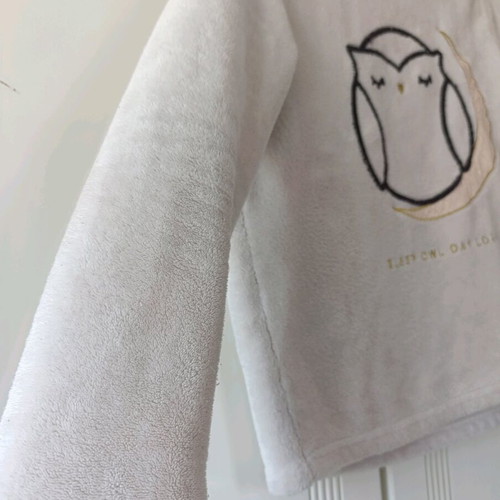 Oysho fleece pajama top like new, white, size XS