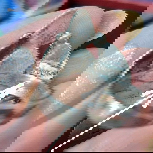 Βιντάζ ασημένιο δαχτυλίδι με λίθο σοδαλίτη μεταχειρισμένο