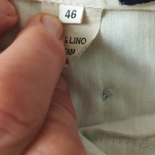 Tex men's linen pants light blue with thin white stripe like new
