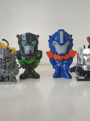 Transformers Minifigures used, Optimus Prime, Megatron, Grimlock, Mudflap & Rampage