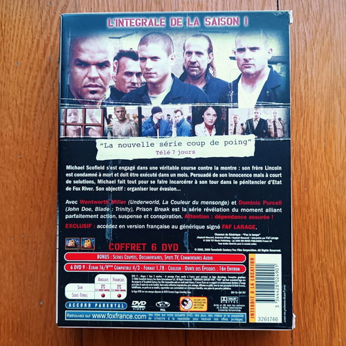 Prison Break Season 1 DVD used, 6 discs, no Greek subtitles