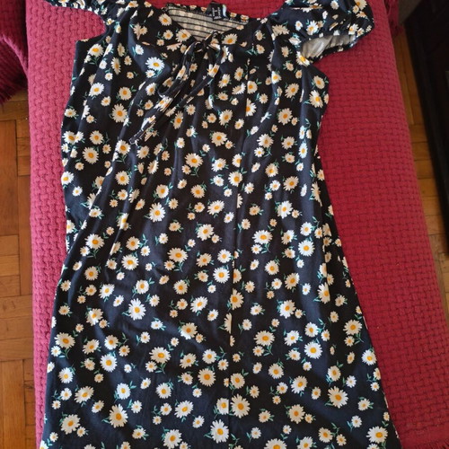 Forever 21 Summer Floral Dress with Daisy Print, Black, New