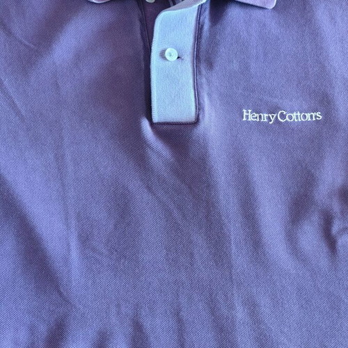 Henry Cottons men's slim fit polo shirt like new, purple, size M