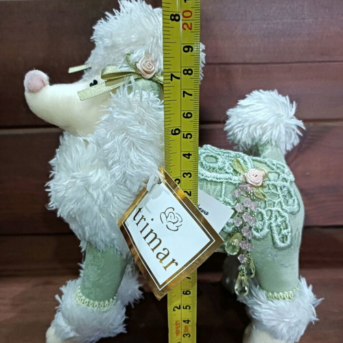 Trimar poodle fabric doll new, greenish