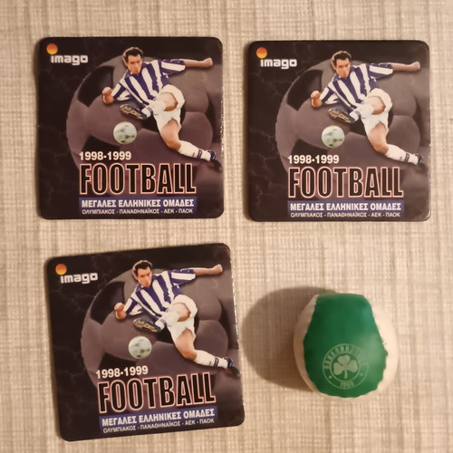 Panathinaikos collectible set with 3 drink coasters and ball gift, Imago