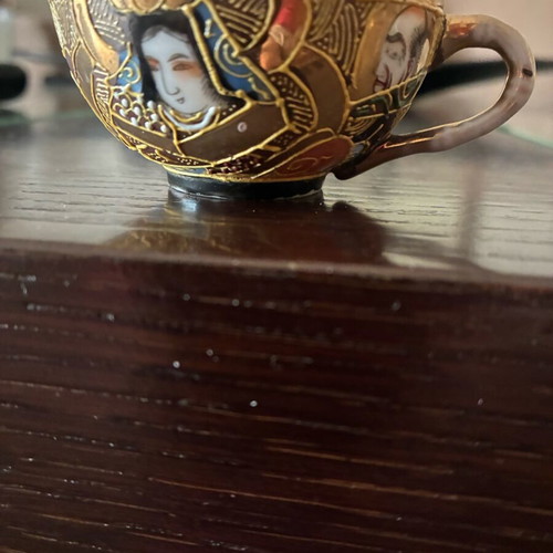 Decorative embossed handmade vintage cups like new