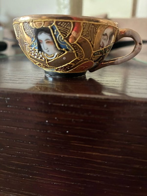 Decorative embossed handmade vintage cups like new