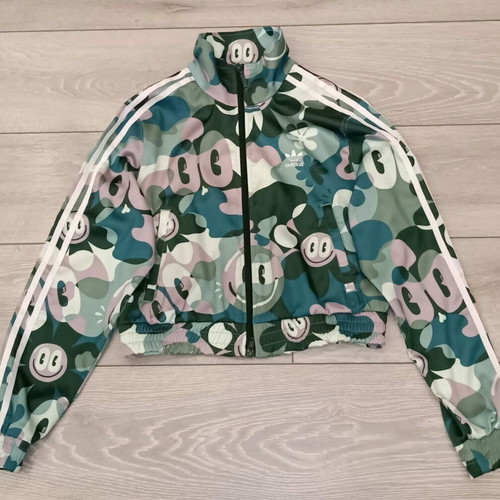 Adidas Originals Contemp Track Jacket used, multicolor with Smiley Print