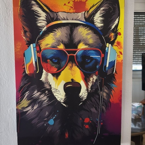 Wolf Canvas Wall Art 56×40 cm, like new, modern pop art