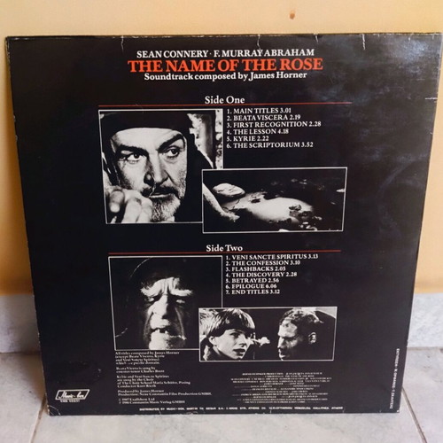 The Name Of The Rose vinyl used, James Horner soundtrack