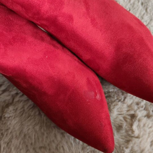 Red ankle boots size 41 like new with thin heel