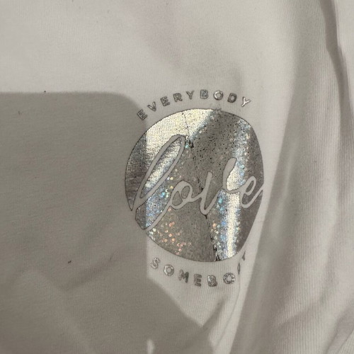 White women's blouse with design new, size 16