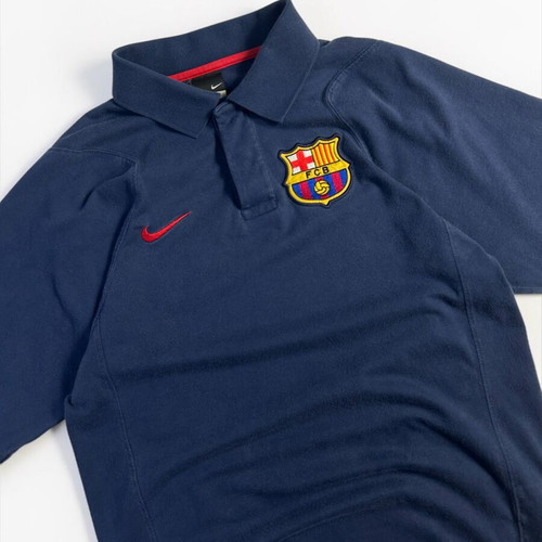 Nike Vintage Y2K FC Barcelona Polo Shirt Pre Match 2006 Navy Men’s like new