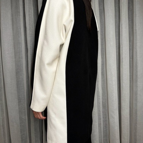 4tailors women's coat black with white detail like new