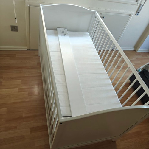 White Baby Bed with Mattress, New