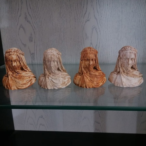 Sculptures set of 4 new, plaster and acrylic