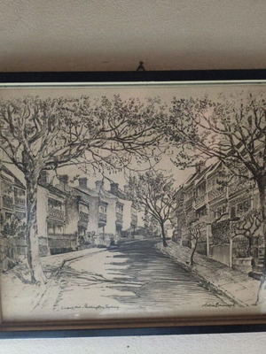 Pair of framed works by Cedric Emanuel used, Paddington Sydney