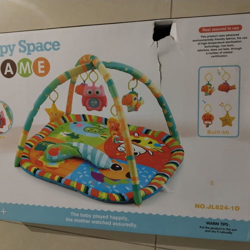 Baby activity gym used with missing hanging toys