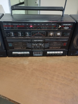 International radio cassette player used, detachable speakers