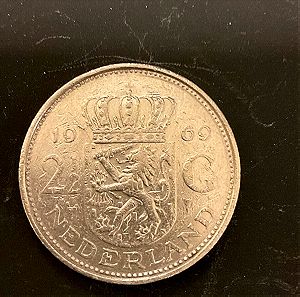 Κέρμα, 2,5 Γκουλντεν Ολλανδία, 1969 Βασίλισσα Τζουλιανα
