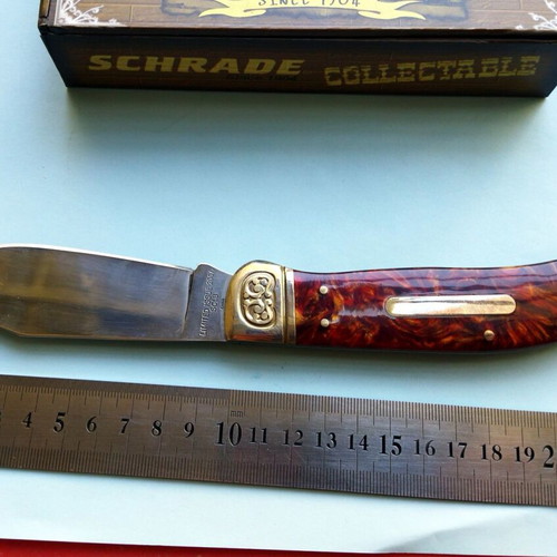 Schrade Limited Edition 2007 Handmade Knife with Bear Engraving Acrylic New