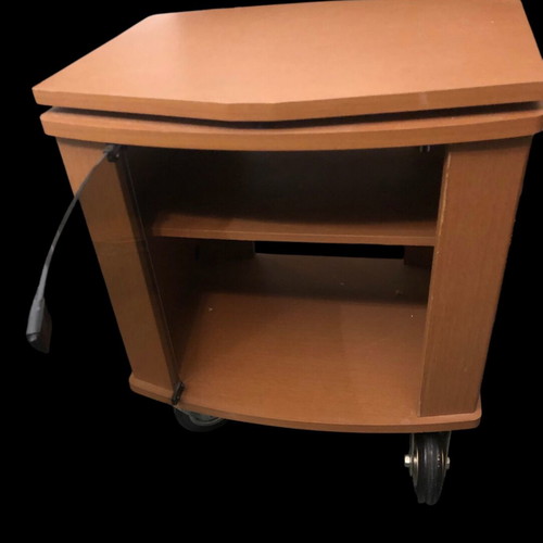 TV stand used with wheels, glass door and shelf