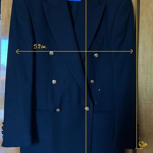 Glou men's navy blue jacket like new, wool, size 48