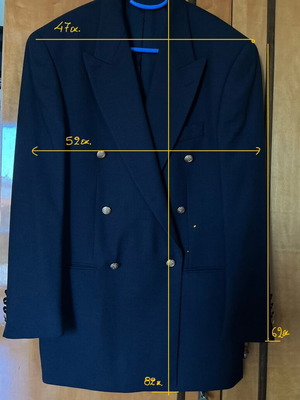 Glou men's navy blue jacket like new, wool, size 48