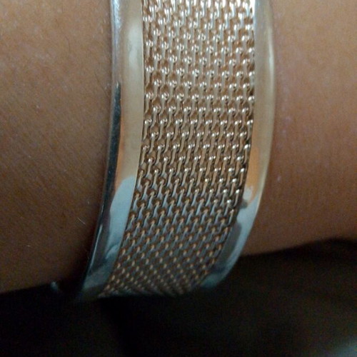 Silver bracelet 925 new, wide cuff design