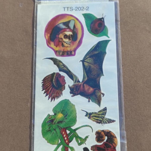 Temporary tattoo stickers new with skull and bat designs