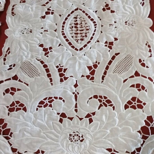 Cutwork Table Linens handmade, 5 pieces, like new, 50 years old