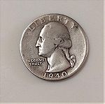  1/4 US Dollar 1940 Ασήμι 0.900