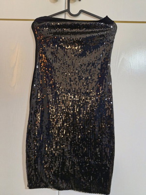 Strapless black dress with sequins used, one size Pink Shadow