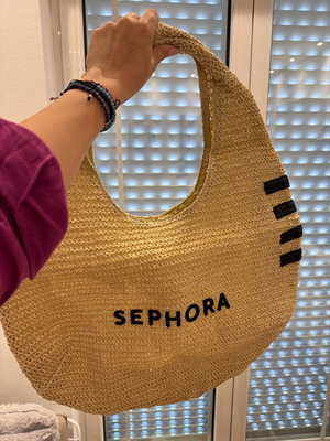 Sephora large straw beach bag new beige shoulder