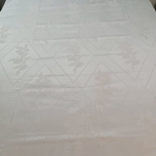 Vintage satin white embossed double blanket like new 260x260