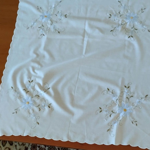 Spring embroidered and crocheted lace table linens pack of three used