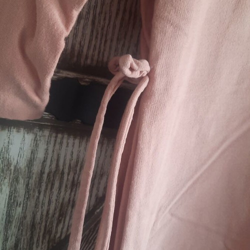 Dress pink, used, sweatshirt fabric with side cords