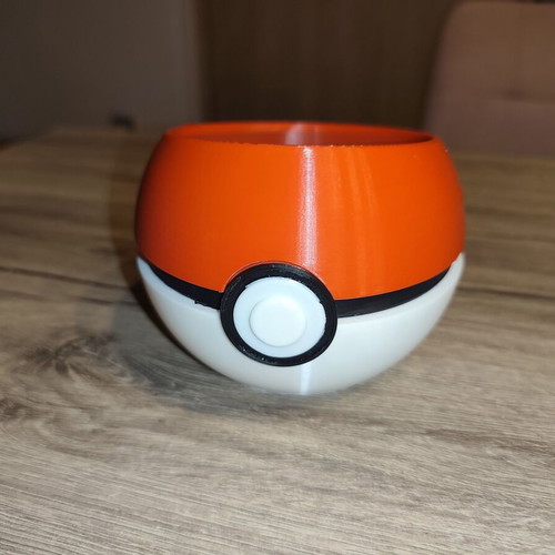 Poké Ball planter new, 3D printed PLA for small plants