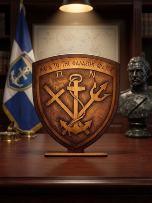 Ξύλινος διακοσμητικός θυρεός Πολεμικού Ναυτικού καινούργιος