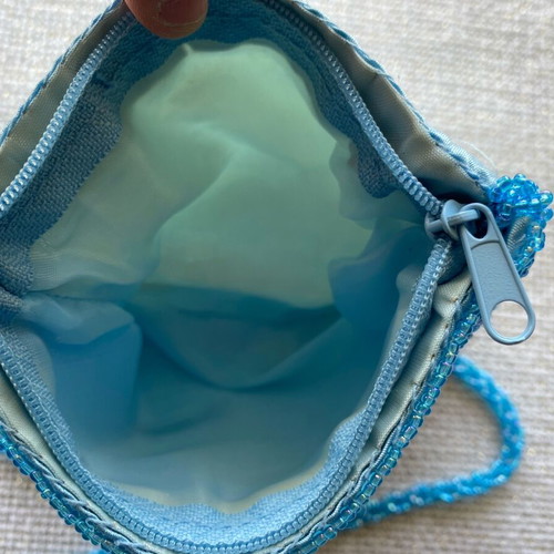 Happy children's hanging wallet bag like new turquoise