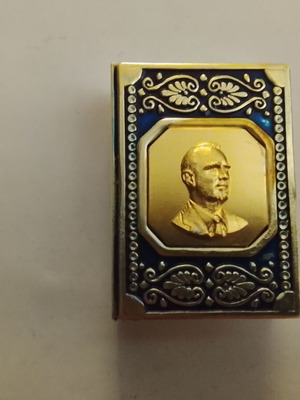 Vintage metal matchbox case Karamanlis used