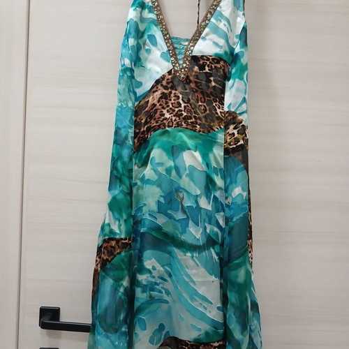 Petrol dress M Billy Sabbado silk-rayon blend like new