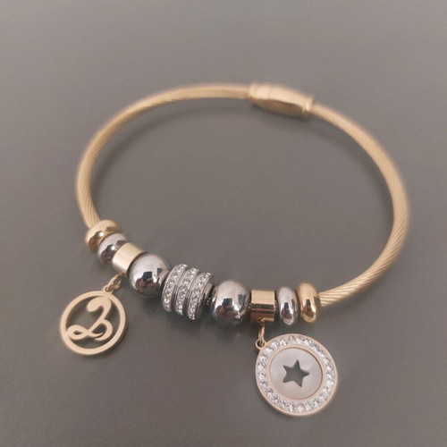 Steel bracelet new in gold and silver tones
