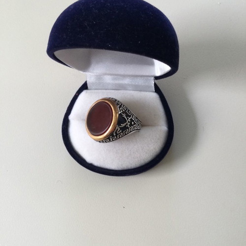 Men's 925 ring handmade with agate new