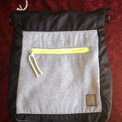 Backpack gray and black with phosphorescent zipper like new