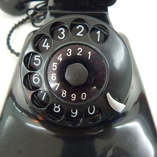 Siemens black bakelite telephone from 1950s, used
