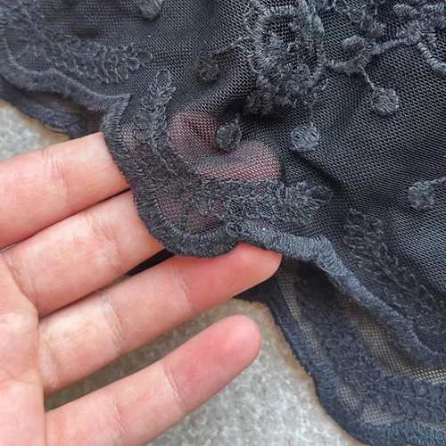 Pull & Bear black mini skirt with lace and floral details