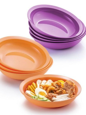 Σετ 4 πιάτα Tupperware 700 ml, μωβ και πορτοκαλί