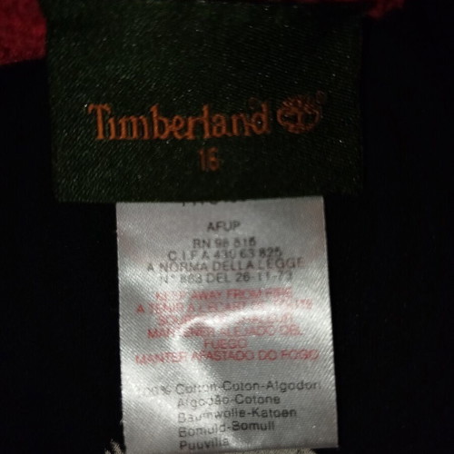 Timberland red zip-up sweater, size S