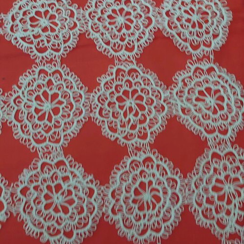 Handmade white tablecloth with saita 85x85 new, unused